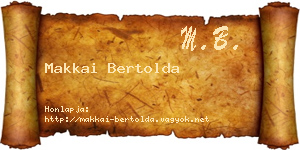 Makkai Bertolda névjegykártya